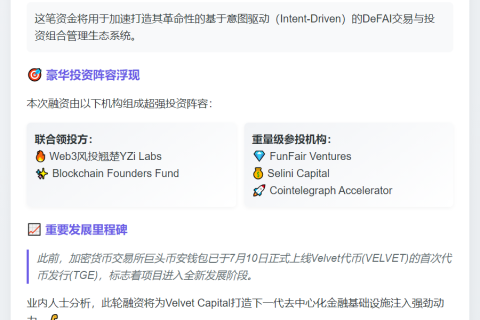Velvet Capital融资370万美元