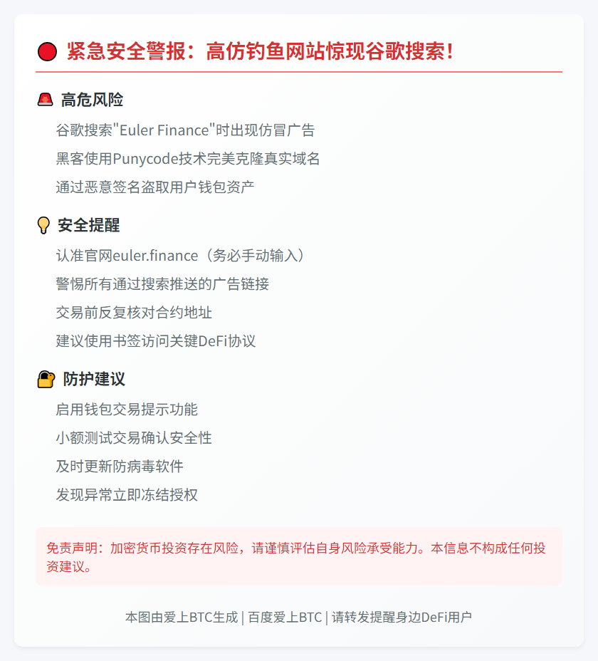 警惕谷歌搜索中的假冒Euler Finance广告
