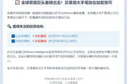 "贝莱德巨资买入1.58亿ETH与1.25亿BTC"