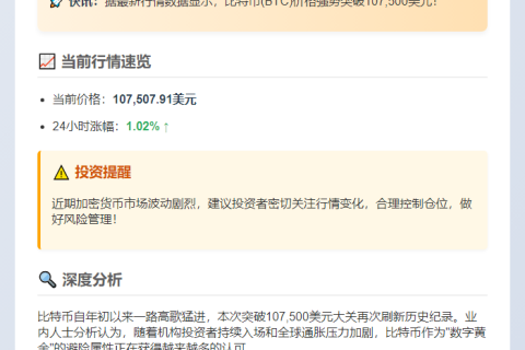 BTC破10.75万