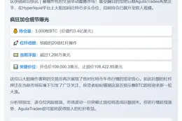 比特币多单增至3.4亿，浮盈超1290万