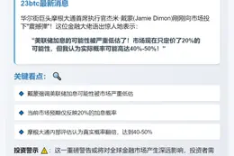 摩根大通CEO：加息概率超预期