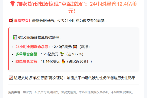 24小时爆仓12.4亿，空单重创