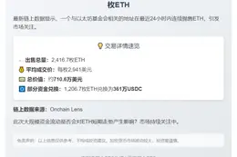 某基金会地址24小时抛售2416枚ETH