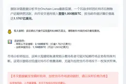 巨鲸4月后转千枚BTC入币安