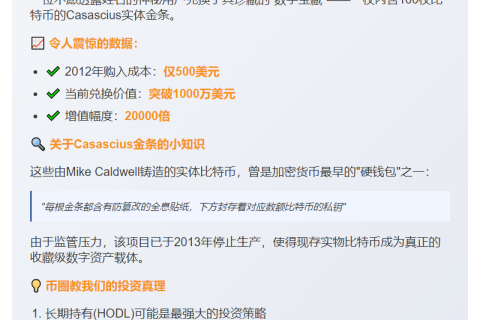 用户兑换100枚比特币金条，价值千万美元