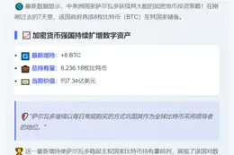 萨尔瓦多7日增持8枚BTC，持仓达6236.18枚