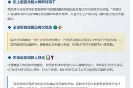 特朗普关税新政考验市场弹性