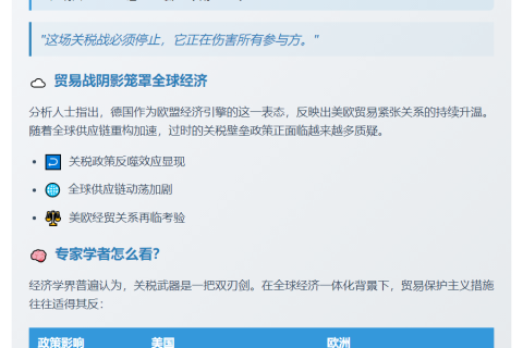 美财长警告：特朗普关税危害美欧经济