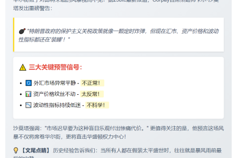 "特朗普关税未充分计价，投降在即"