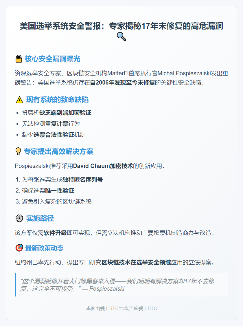 审计师称美选举系统欠缺关键加密措施