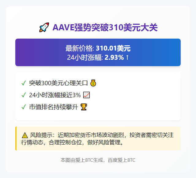 "AAVE突破310美元"