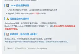 Ripple CEO: Linqto持有470万股Ripple股份