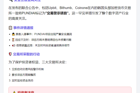 韩国交易所将PUNDIAI列入警示股
