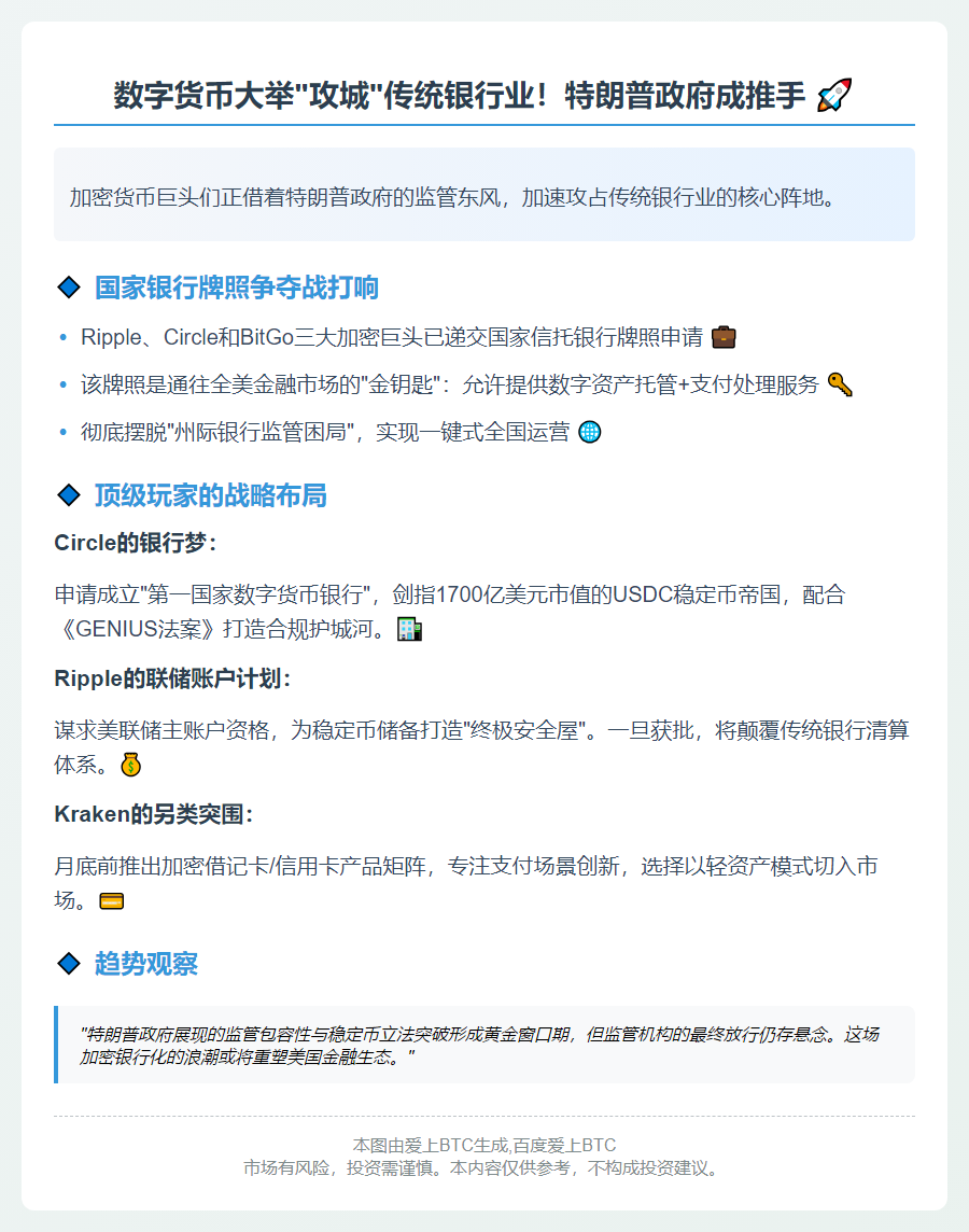 特朗普政策利好加密业进军美国银业