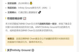 **BNB Chain基金购2.5万$AIN**