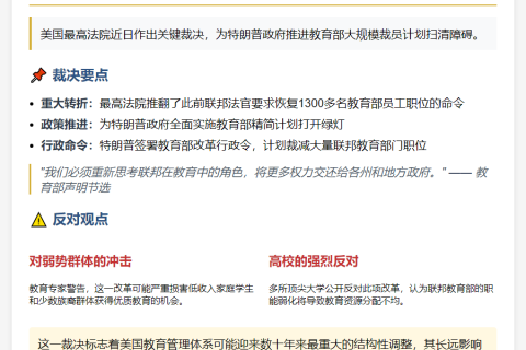 联邦最高法院准许教育部大裁员