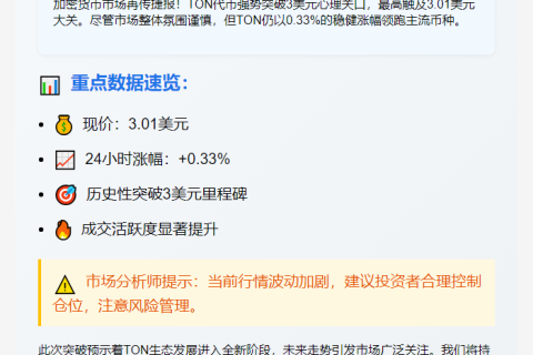 TON突破3美元