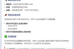 DWF Labs获25亿PUMP，部分转入CEX