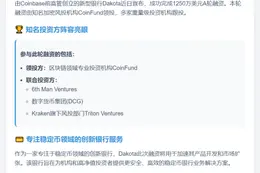 稳定币银行Dakota获1250万美元A轮融资