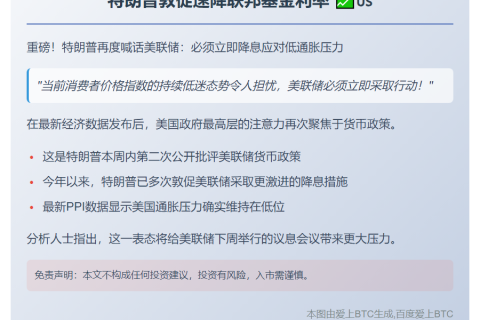 特朗普敦促速降联邦基金利率