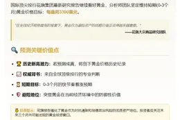 "花旗维持0-3月金价目标3300美元"