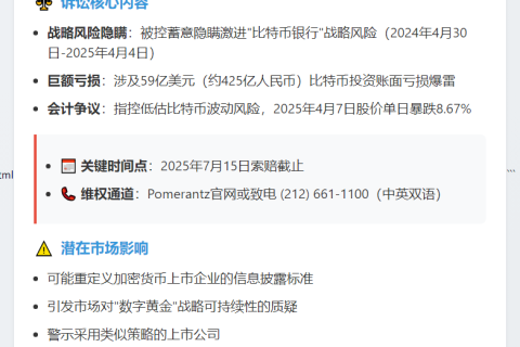 Pomerantz起诉MicroStrategy