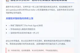 比特币或仍有上涨空间，分析师称未见顶部信号