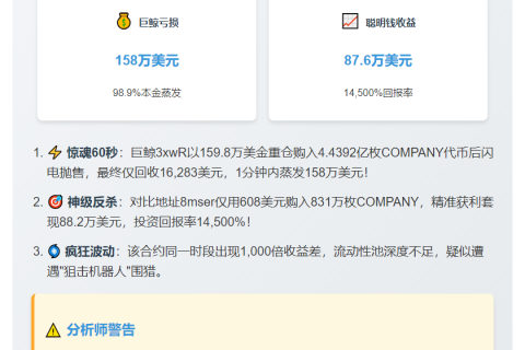 巨鲸159.8万买入COMPANY亏损158万