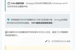 比特币策略经理：2万美元底部也不影响偿债