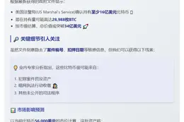 美国法警局持16亿比特币