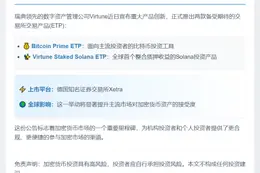 Virtune上线比特币和Solana质押ETP