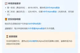 币安Alpha首期空投：224分起兑