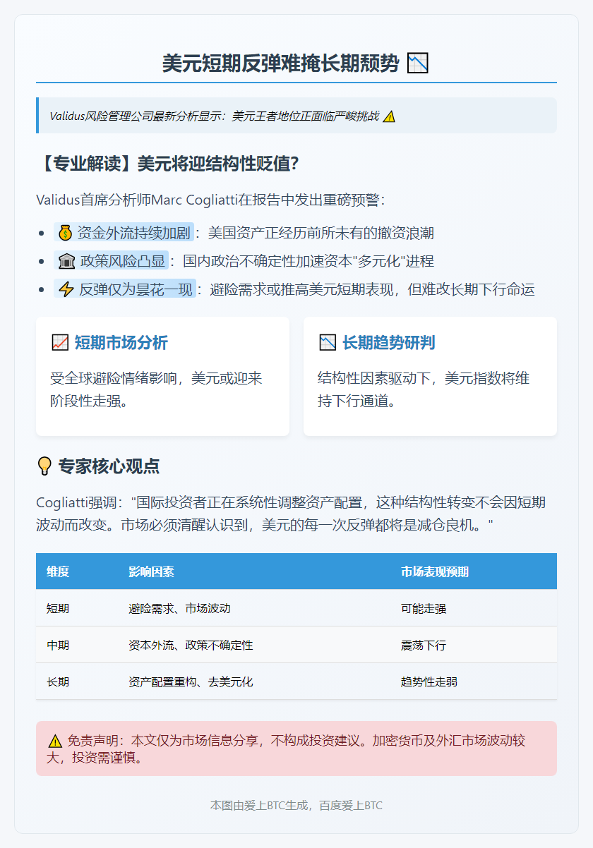 Validus：美元短期反弹难改下行态势