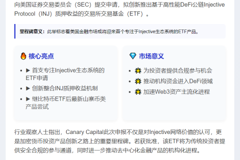 Canary Capital申设Injective ETF