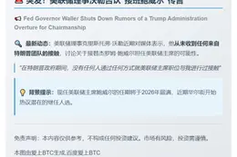 沃勒：无人就任美联储主席与我沟通