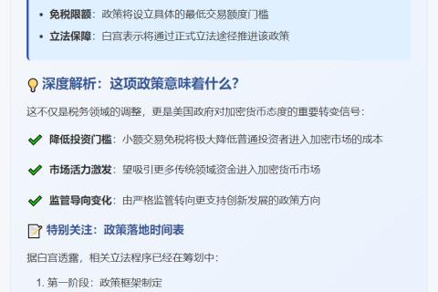 特朗普支持加密货币免税 将推动立法