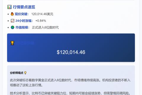 比特币破12万美元