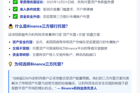 Binance三方托管零费延长至2025年底