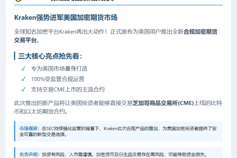 Kraken推出美国加密期货