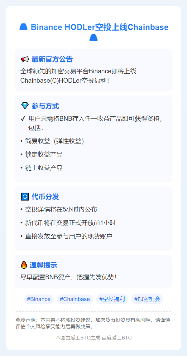 Binance HODLer空投上线Chainbase