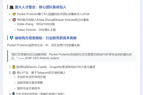 dYdX收购社交交易平台Pocket Protector