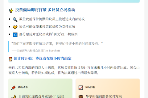 美丽大法案接近破局 关键议员或改赞成