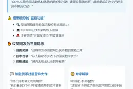 美议员警告：GENIUS法案隐藏CBDC威胁