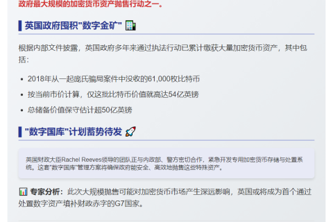 英拟出售50亿英镑比特币补赤字