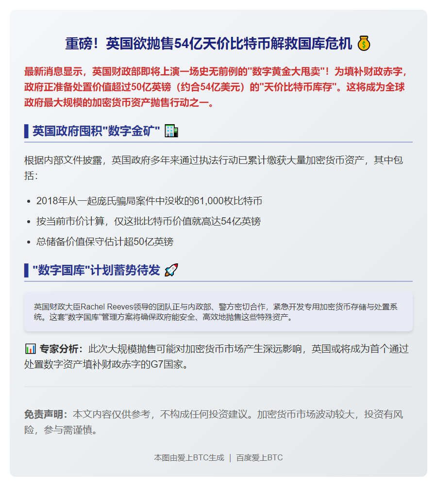 英拟出售50亿英镑比特币补赤字