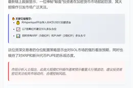 鲸鱼804万USDC存入Hyperliquid，7倍杠杆做多SOL
