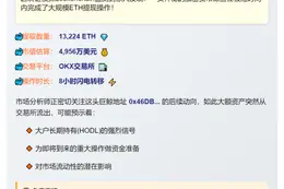 鲸鱼8小时从OKX狂提13224枚ETH