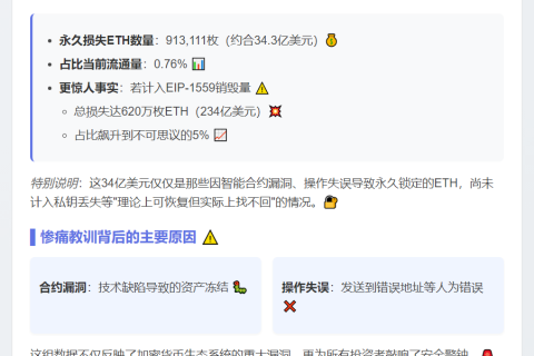 超34亿美元ETH永久丢失，占流通量0.76%
