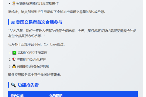 "Coinbase美国用户即日开放加密永续合约交易"
